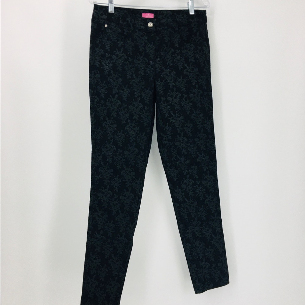 Black Printed Skinny Jeans BASLER Size 40 US 10 NWOT